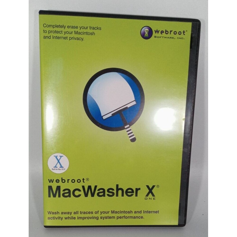 Webroot MacWasher X Washer Disk with Paperwork